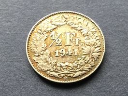 50 Rappen 1941 selten Jahrgang, ungereinigt