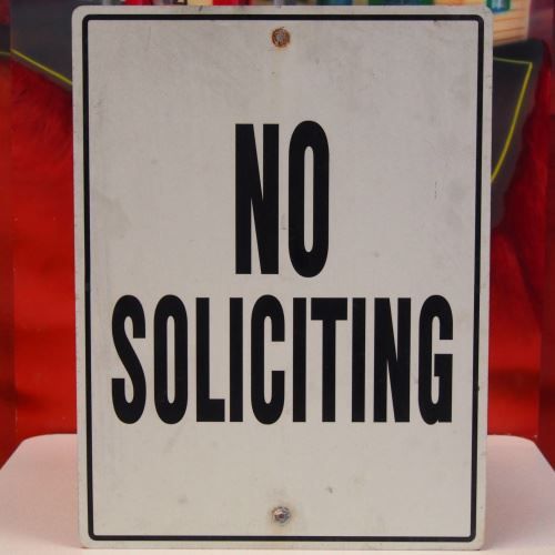 Insegne: No Soliciting Blechschild – Usato da Schalunen venduto da schwabspielautomaten