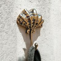 Crochet / Patère murale vintage coquillage bronze doré 🐚⚓️