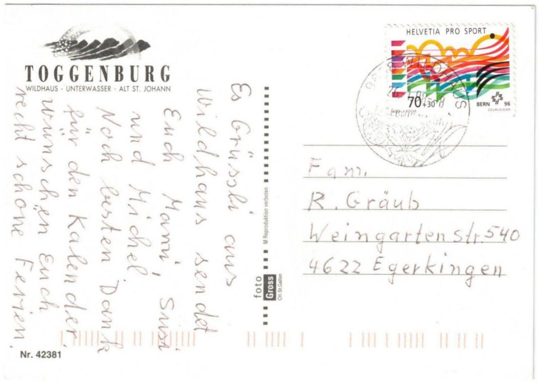 Cartoline postali: Wildhaus - 5 Bild AK – Usato da Binningen venduto da Mountainrider 1