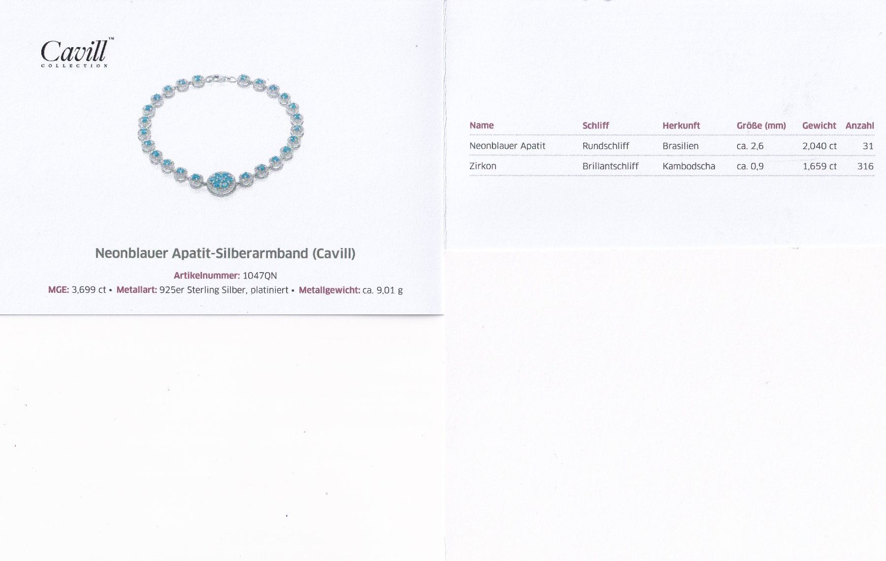 Armbänder & -reifen: Echtschmuck: Neonblauer Apatit-Silberarmband 19 cm – Neu (gemäss Beschreibung) aus Zuchwil von maumauchi 1