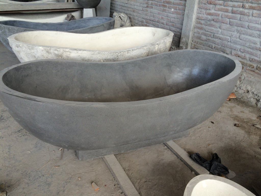 Vasche da bagno: Freistehende Badewanne Terrazzo Stein – Nuovo e nell'imballaggio originale da Daisendorf venduto da Wohn-Kult 1