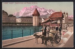 Luzern, Kapellbrücke und Pilatus, Hunde