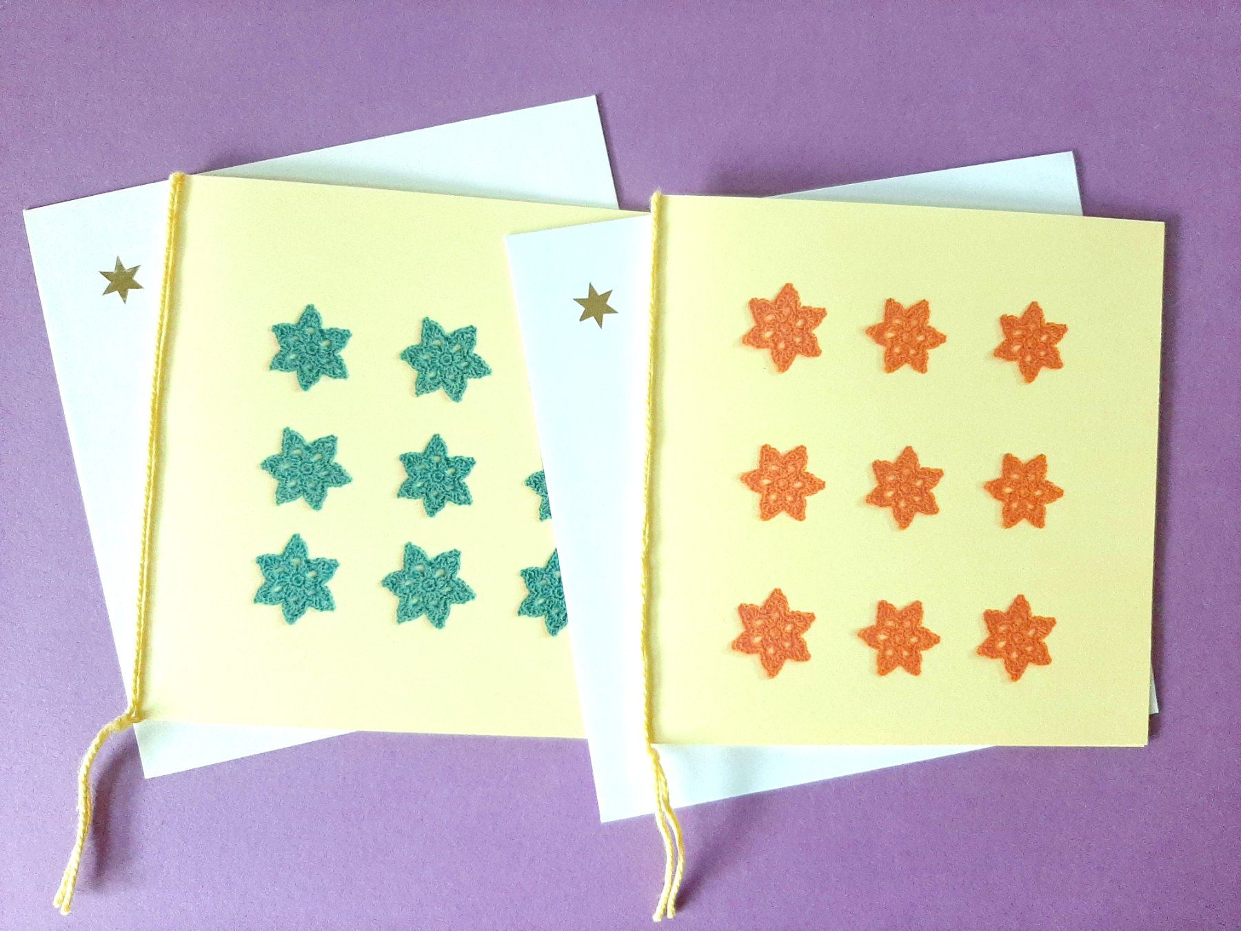 Cartes: 2 Grusskarten Weihnachtskarten mit Sternen neu – Neuf avec emballage d'origine à Flaach par maj_w_ 1