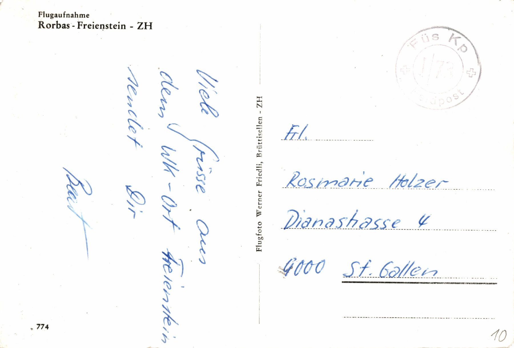Ansichtskarten: Flugaufnahme Rorbas - Freienstein - ZH – Gebraucht aus Bronschhofen von Astore 1