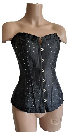 Corsage in schwarz mit Glitzersteinchen Gr. 4 XL, Korsett