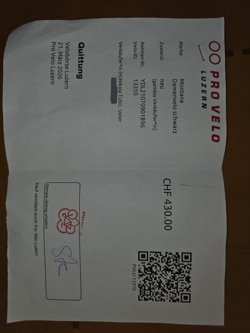 Biciclette: Velo – Nuovo (secondo la descrizione) da Luzern venduto da ibr_qb6j 6