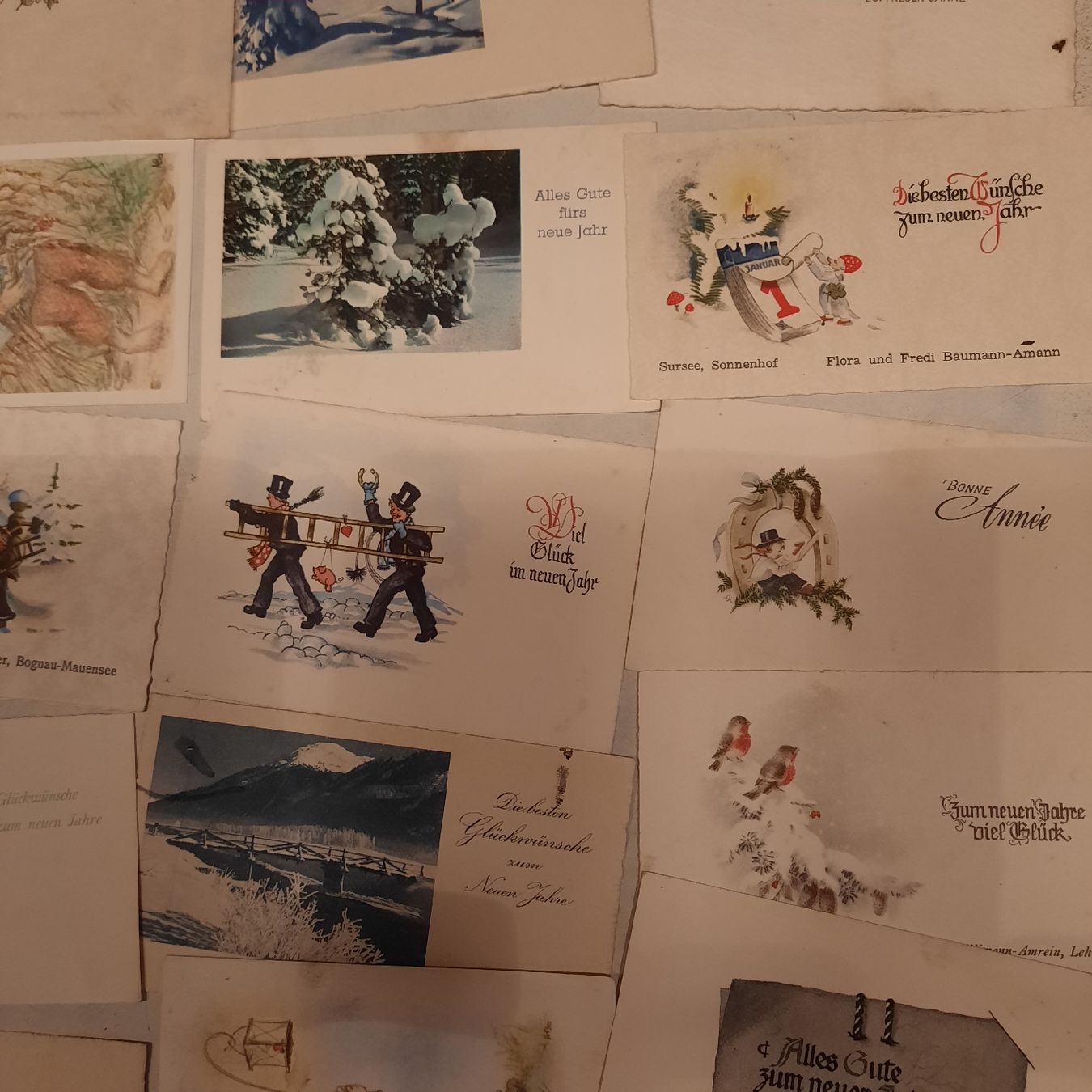 Cartoline: Sammlung kleine Neujahrskarten von ca. 1950 – Usato da Nottwil venduto da mar_jqm7 9