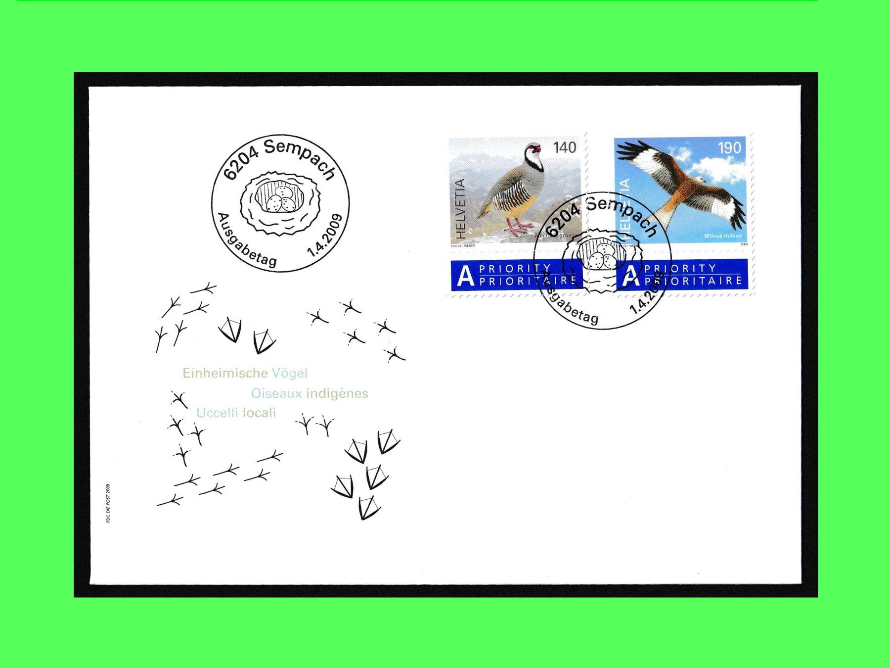 Alle Briefmarken: Ersttags-Brief "Einheimische Vögel" (2009) – Gebraucht aus Dübendorf von chiara48