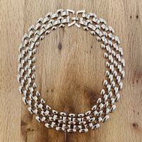 Halskette Gliederdesign goldfarben Metall guter Zustand