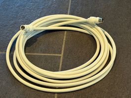 TV Antennenkabel Koaxialkabel weiss 4.9 m lang