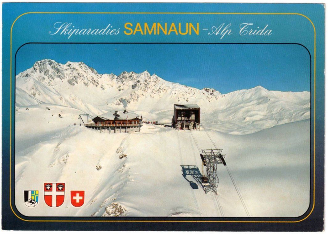 Cartoline postali: Samnaun - Luftseilbahn Trida Sattel – Usato da Binningen venduto da Mountainrider
