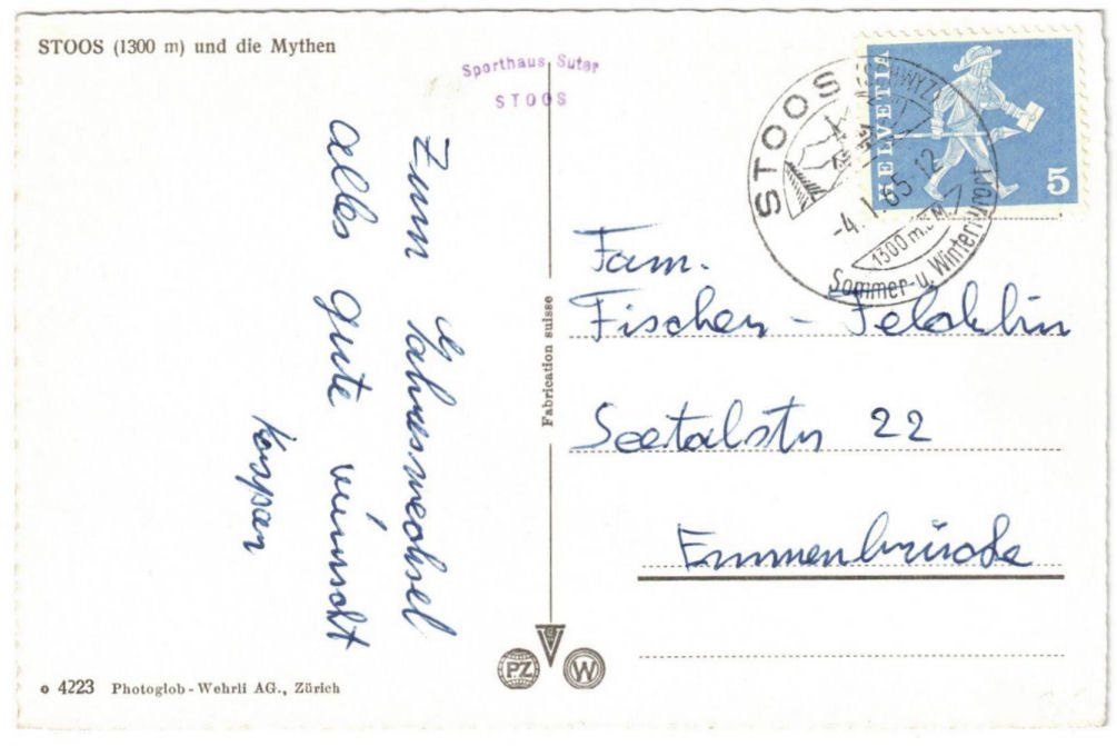 Cartoline postali: Stoos - Skilift – Usato da Binningen venduto da Mountainrider 1