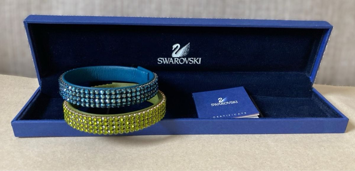 Swarovski Bracciali & Braccialetti: Swarovski Slake Dot Bracelets Set: Blue & Lime, with Box! – Usato da Zürich venduto da mel_nbh7