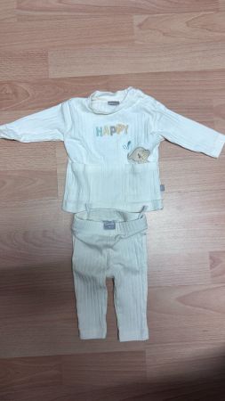 Baby Set langarmshirt Hose weiss Grösse 56 Smile