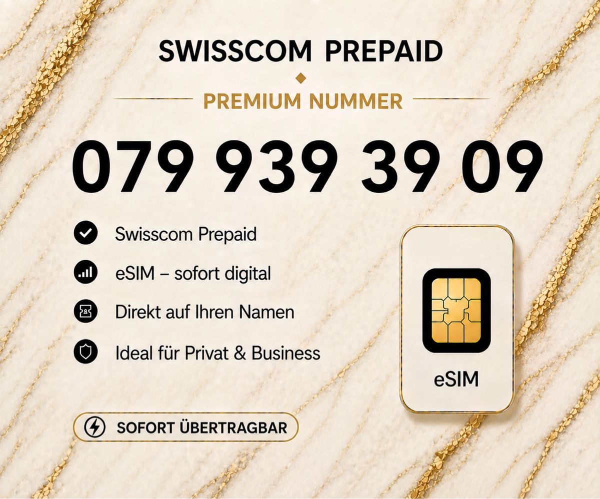 Swisscom PrePaid-Karten: Swisscom Prepaid Premium Nummer – Neu und originalverpackt aus Rotkreuz von 079shop