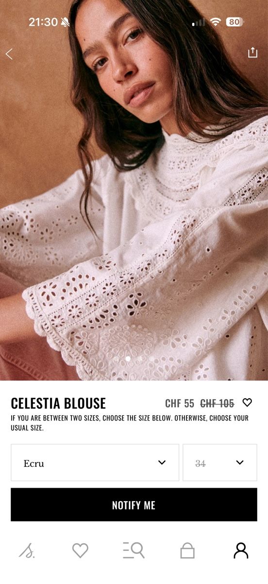 Sezane Chemisiers: Sezane Celestia White Blouse – Neuf (Voir description) à Zürich par Iris_li 1