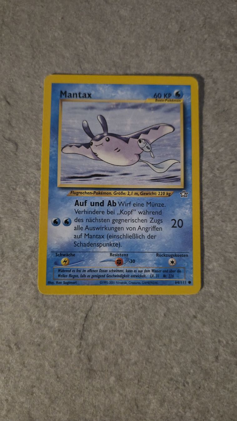 Pokémon Carte collezionabili: Mantax Pokemon Karte – Usato da Rorschach venduto da Craint