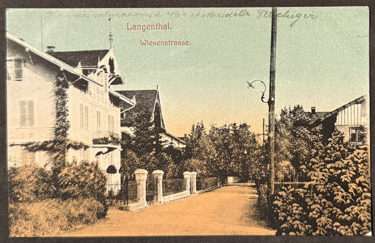 Ansichtskarten: AK: Langenthal. Wiesenstrasse. BE, 1906 – Gebraucht aus Bern von felberunderground