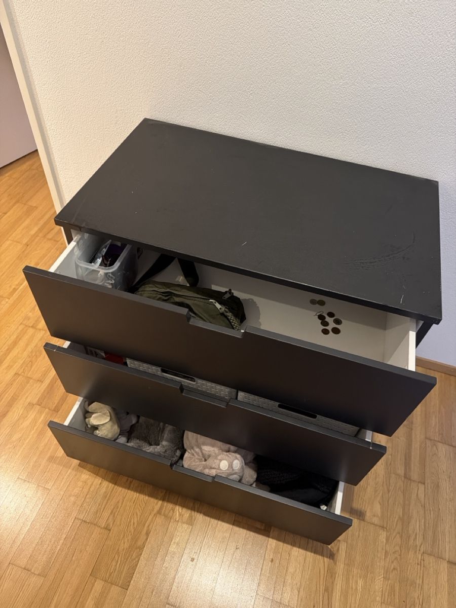 Ikea Cassettiere: Nordli Kommode mit 3 Schubladen, anthrazit  – Usato da Bonaduz venduto da laryxfary 1
