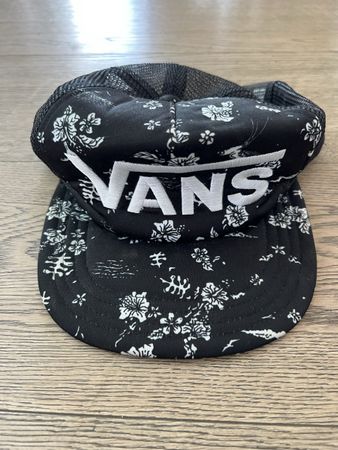 VANS Cap Sommer Blumenprint Trucker Style Schwarz Weiss