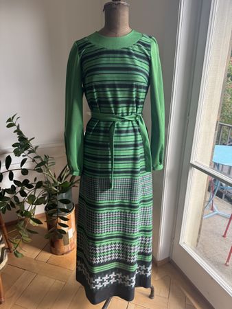 70s Vintage Kleid Retro Hippie Boho S