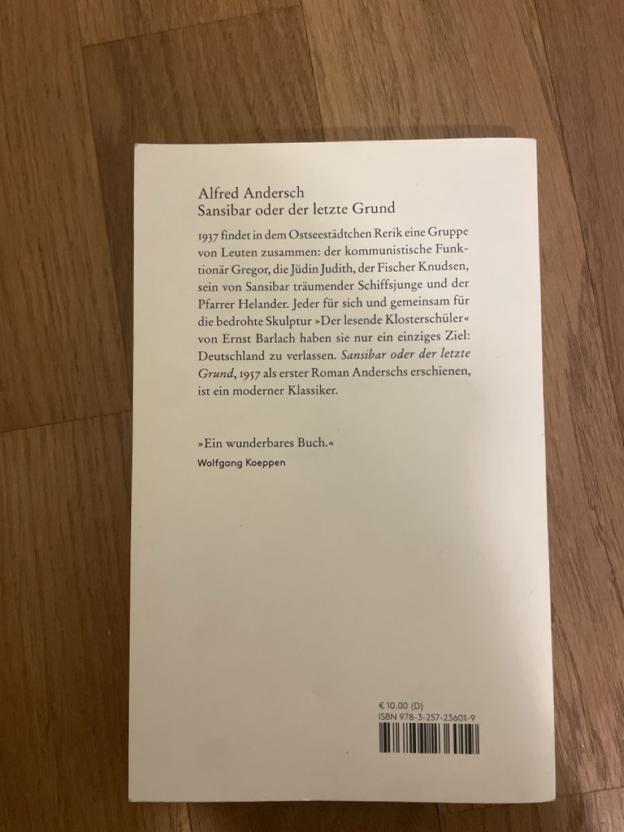 Libri: Alfred Andersch- Sansibar oder der letzte Grund – Usato da Cham venduto da livvv 1