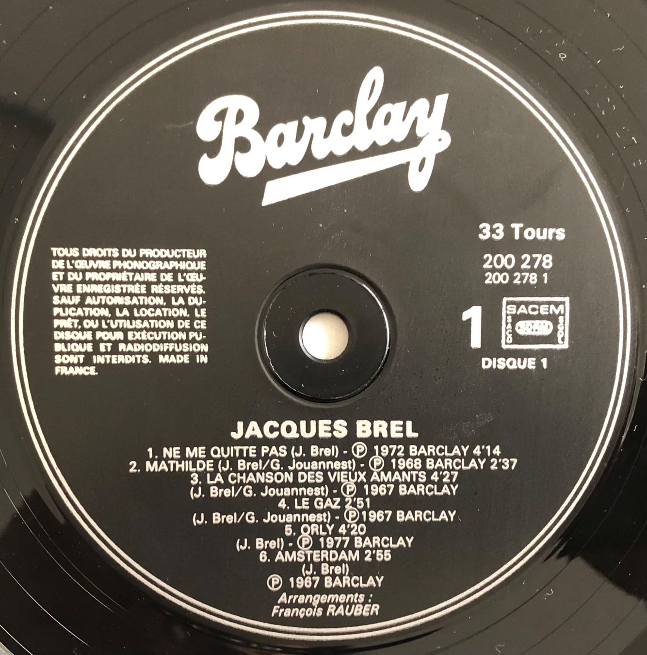 Schallplatten: JACQUES BREL - BREL – Gebraucht aus Poliez-Pittet von Newtown-Records 2