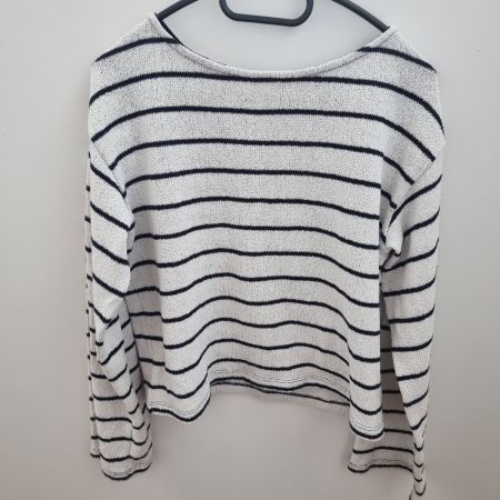 Damen Pullover Streifen Weiss/Schwarz Grösse S/M H&M