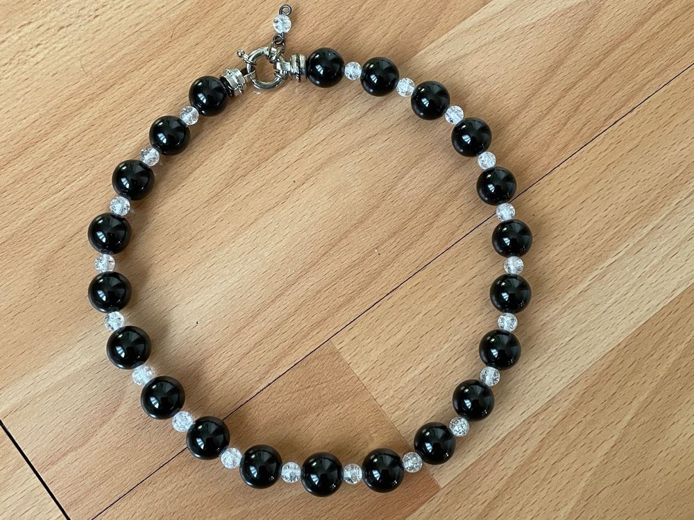 Collier Vintage Années 1950/1960 - Perles Et Pierre Bleue - Occasion
