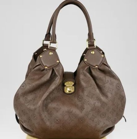 Borsa Louis Vuitton Mahina marrone in pelle usata