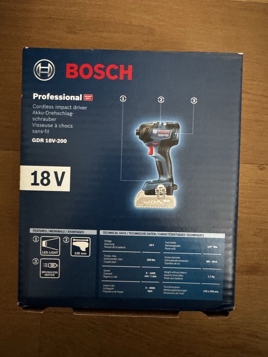Bosch Trapani: Akku-Drehschlagschrauber GDR 18V-200 – Nuovo e nell'imballaggio originale da Mettmenstetten venduto da Monolit333