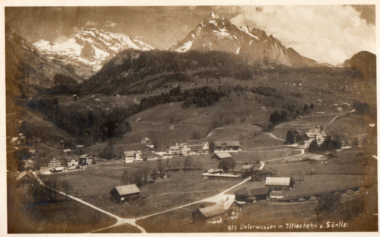 Cartoline postali: Unterwasser - Jltiosbahn u Säntis – Usato da Melano venduto da pisonsdro