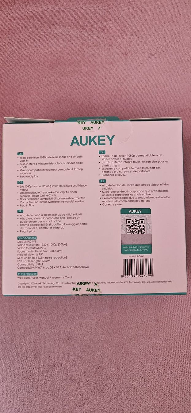 Aukey Webcam: Aukey Stream Serie 1080P Webcam – Usato da Zweidlen venduto da Shubli 1