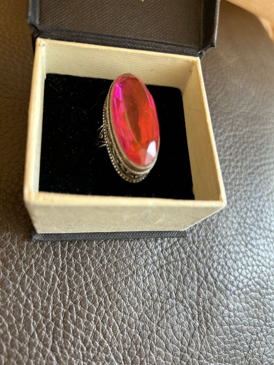 Anelli: XL 925 . 16gr pinkstein Silber Ring – Usato da Roggwil BE venduto da Viking72 2