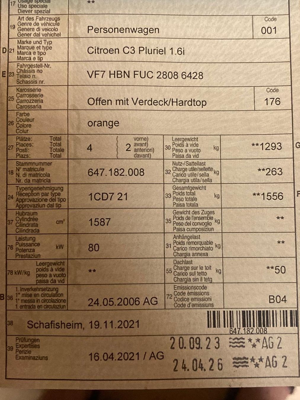 Citroën Automobili: Citroen C3 Pluriel  1.6i Cabrio – Usato da Kaisten venduto da marafa70 9