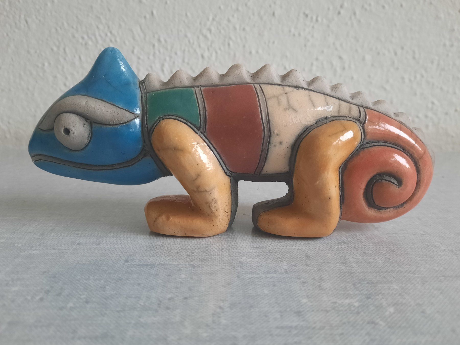 Statuette: Bunter Keramik Leguan – Usato da Weinfelden venduto da Yenas10
