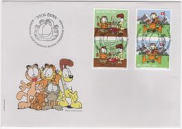 Garfield Serie in Paaren aus Markenheftchen auf ill. FDC
