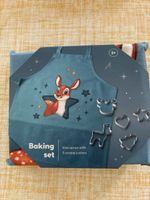 Baking set kids apron with 5 cookie cutters new