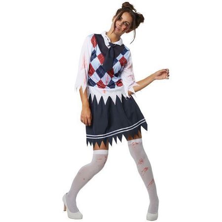 Damen Zombie Schulmädchen Größe L