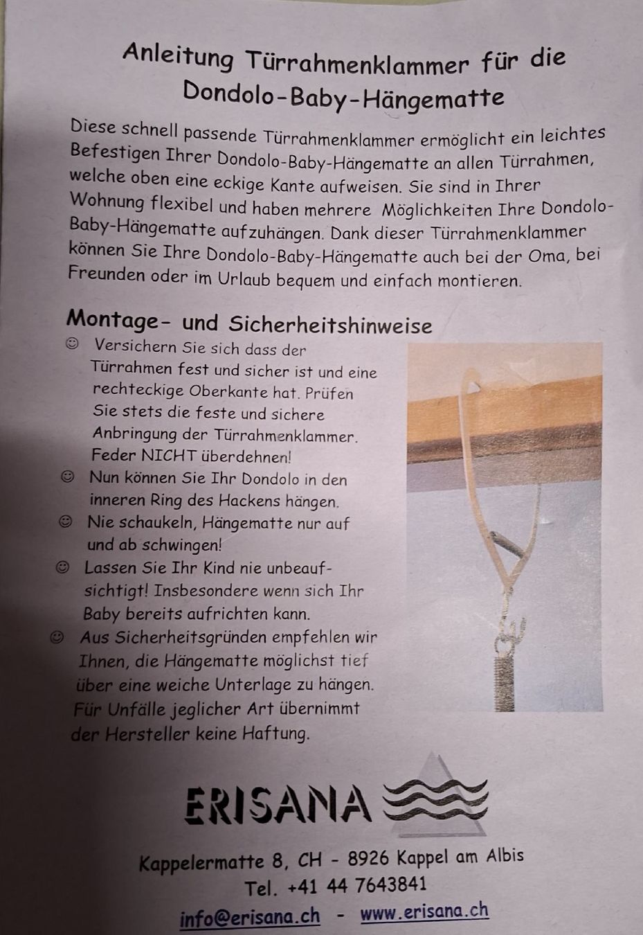 Wippen & Schaukeln: Dondolo Baby Hängematte – Gebraucht aus Riken AG von Manu1013 2