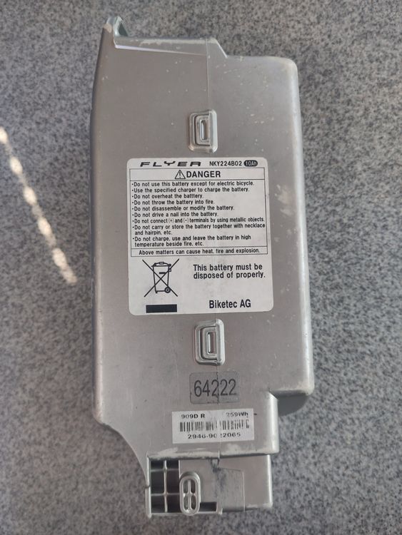 Flyer/Panasonic Akku 26V 10Ah (Gebraucht) in Vignogn für CHF 58 – mit ...