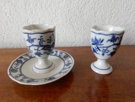 2 Eierbecher Originalzwiebelmuster  (Stadt Meissen Teichert)