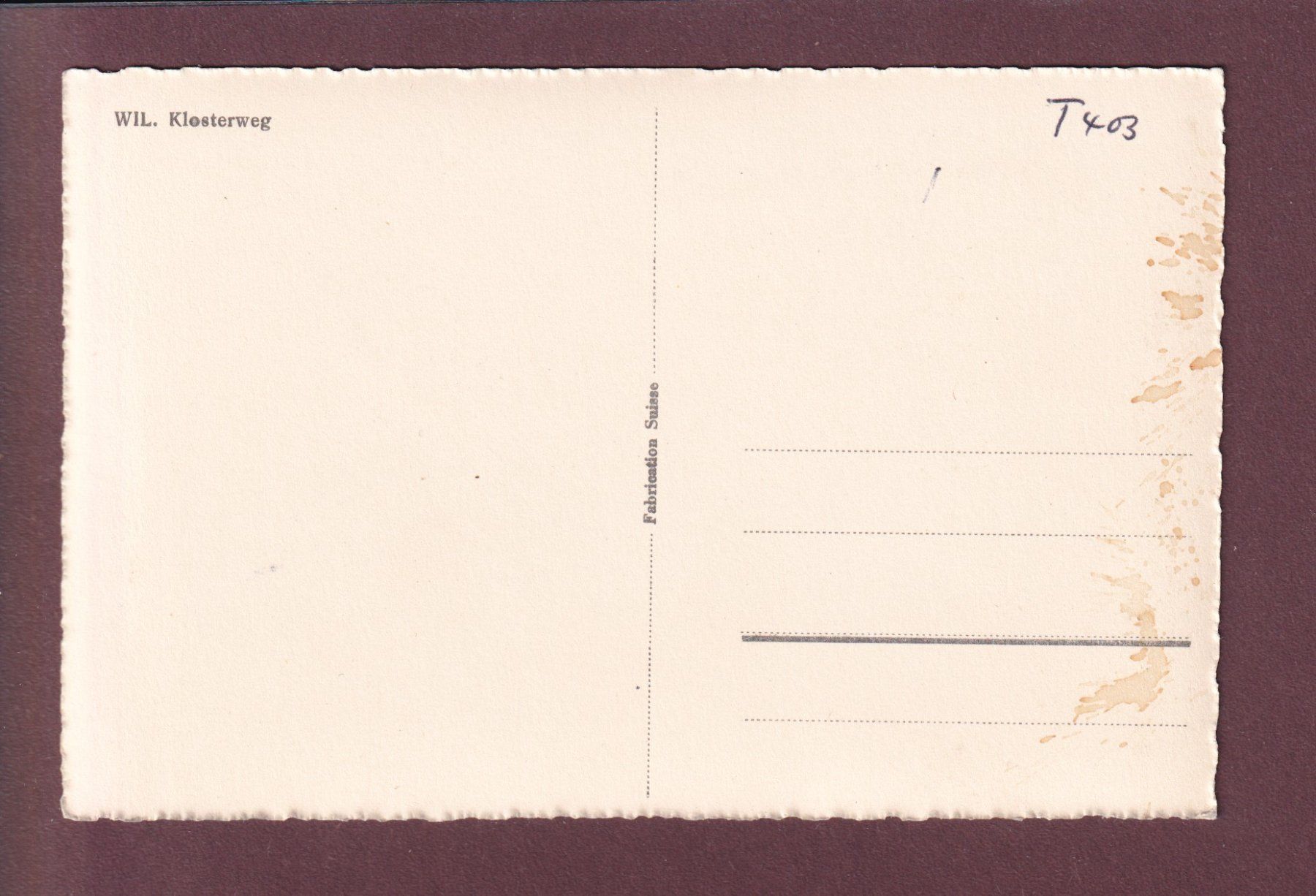 Cartoline postali: WIL - Klosterweg – Usato da Pully venduto da nicecards 1