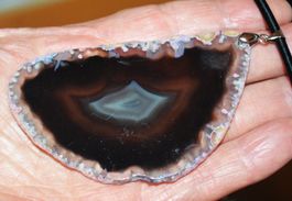 Halskette 2542 – Onyx Achat Scheibe