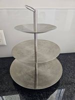 Etageren 3-stufig Edelstahl Metall silber guter Zustand
