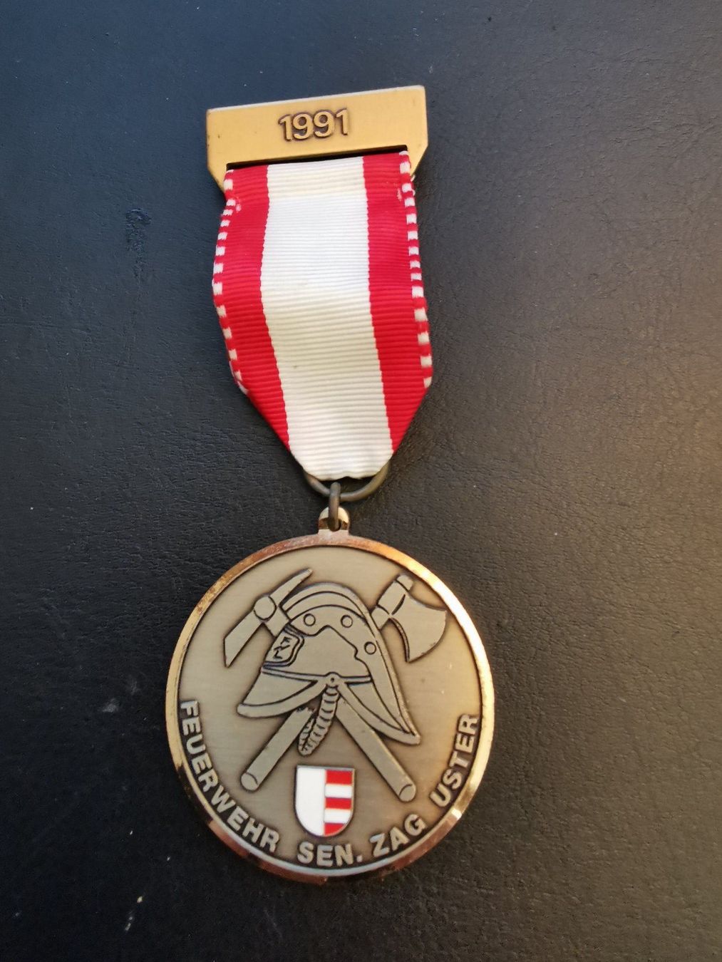 Medaillen: Plakette Feuerwehr Sen. ZAG Uster 1991 – Gebraucht aus Sirnach von pius062