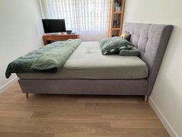 Boxspringbett grau 180 x 200cm