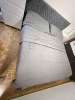GRATIS- Leder-Boxspringbett  Schwarz
