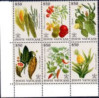 VATIKAN 1992 PFLANZEN AUS AMERIKA 6ERBLOCK **POSTFRISCH**